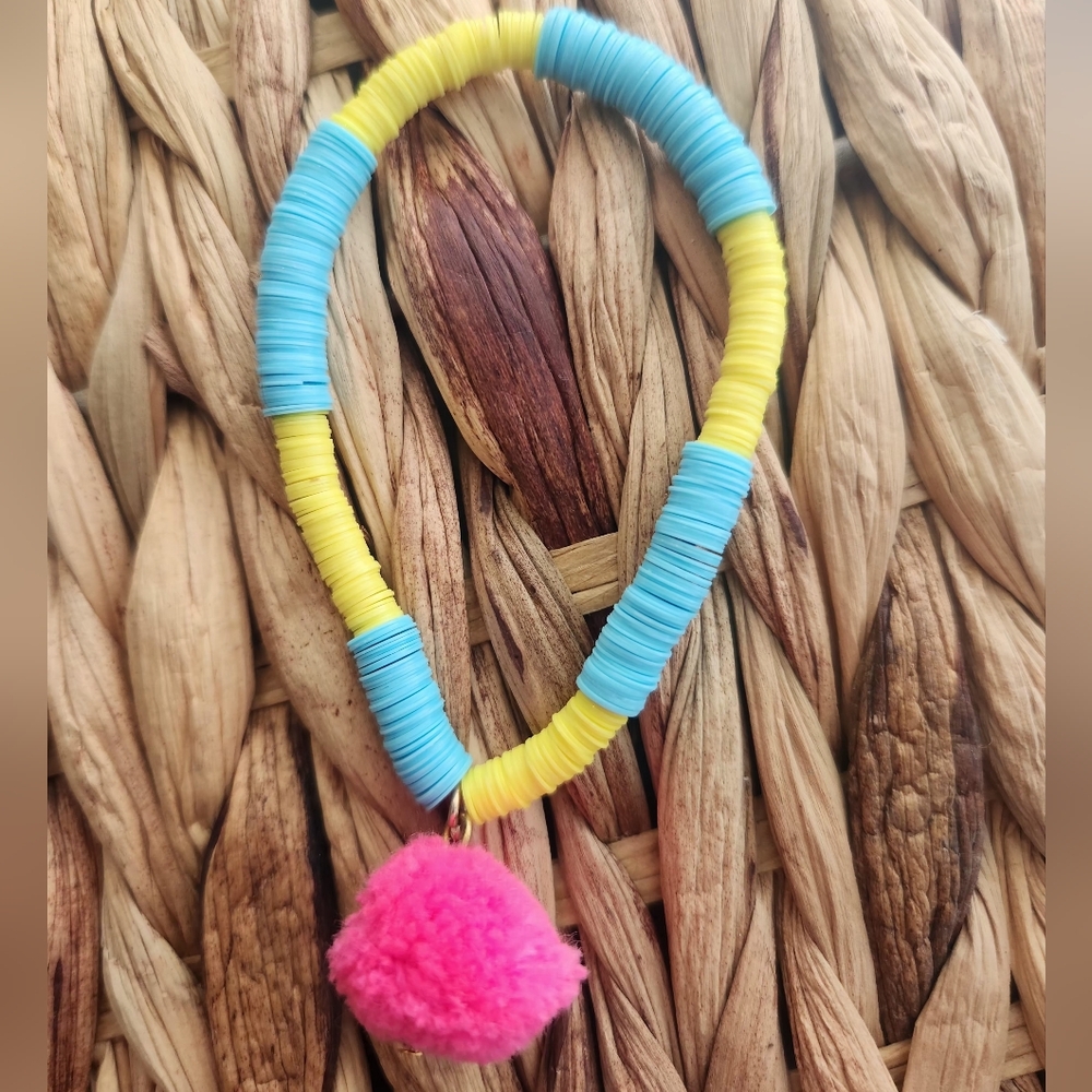 Colorful Beaded Bracelet Set With Pom Pom And Tassel - Picture 3 of 5